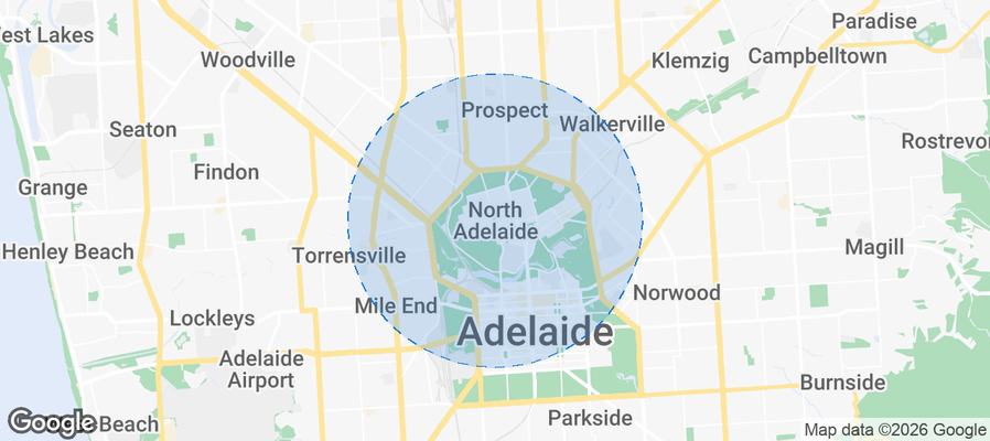 North Adelaide Airbnb map